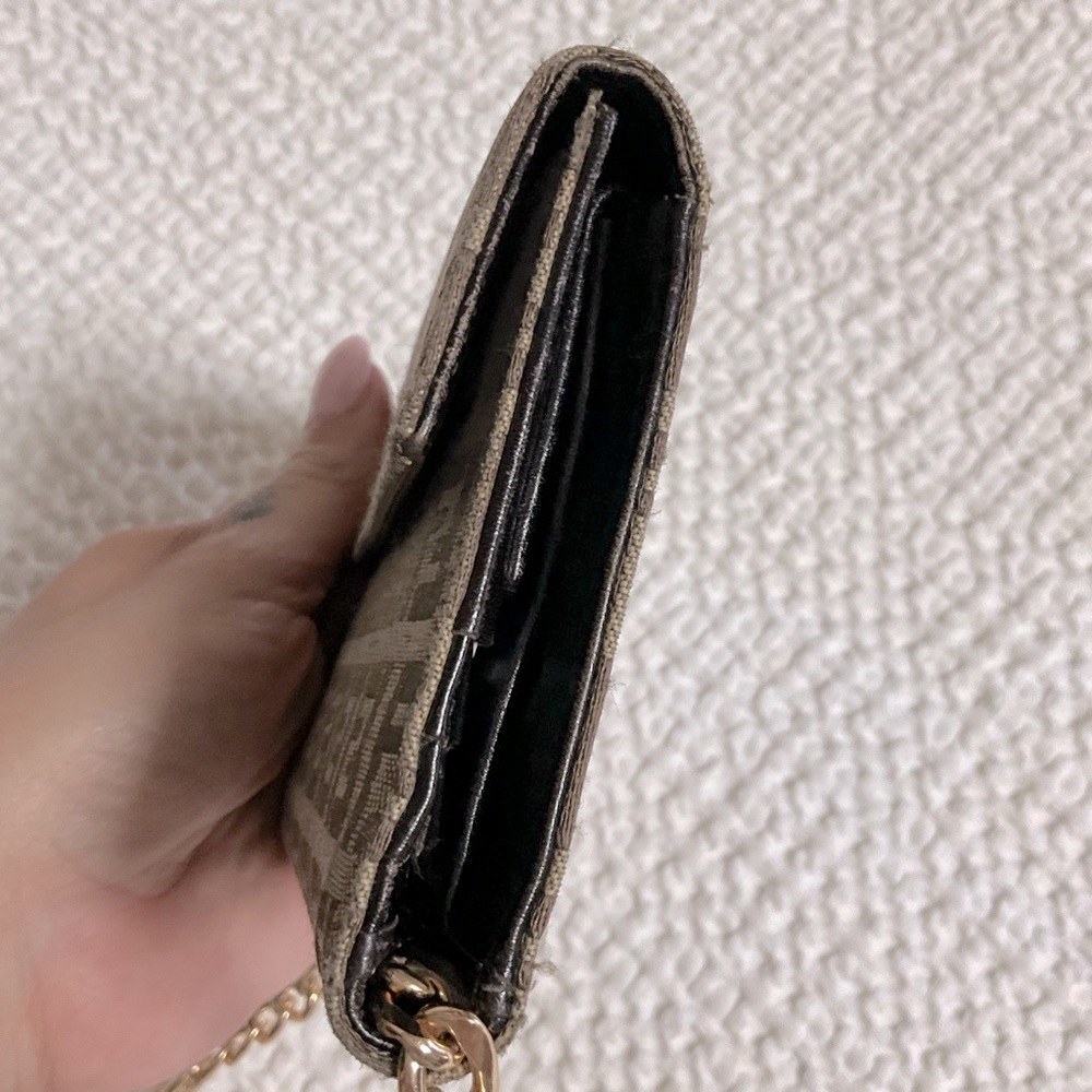 Fendi Brown Monogram Wallet with Gold Chain - Picture 4 of 16